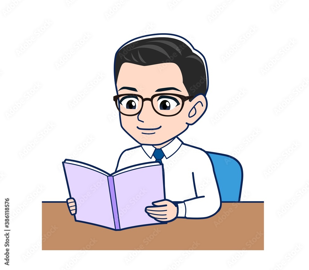 Young employee in a white shirt Young employee in a white shirt