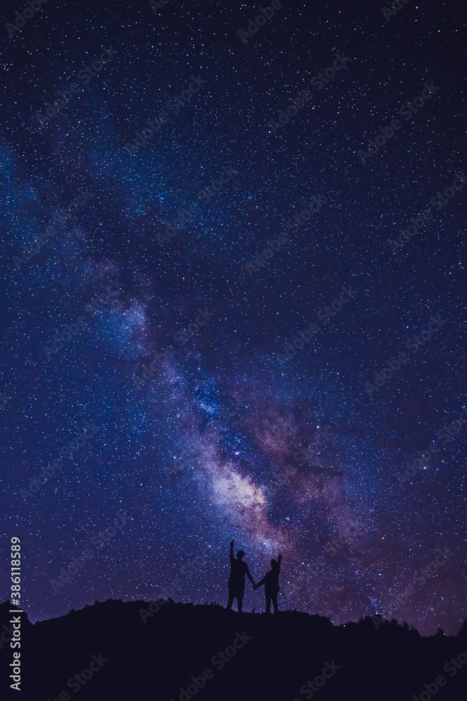 Obraz premium Starry Milky Way at Oahu, Hawaii