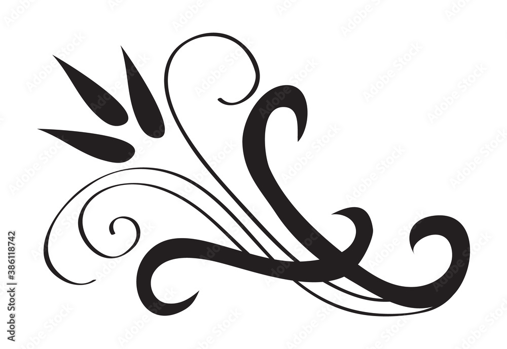 Abstract stylized flower. Black silhouette isolated on a white background. Vector illustration. Abstract stylized flower. Black silhouette isolated on a white background. Vector illustration.