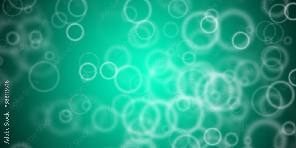 Abstract light green background with flying round shapes