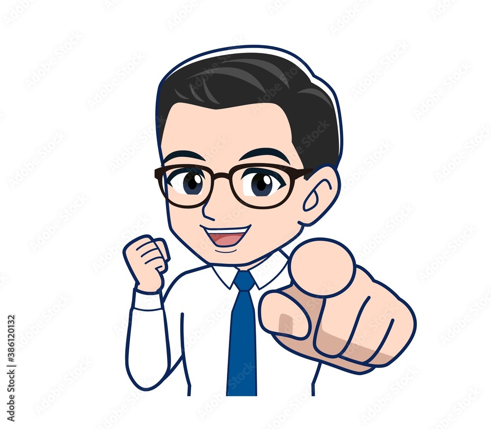 Young employee in a white shirt Young employee in a white shirt