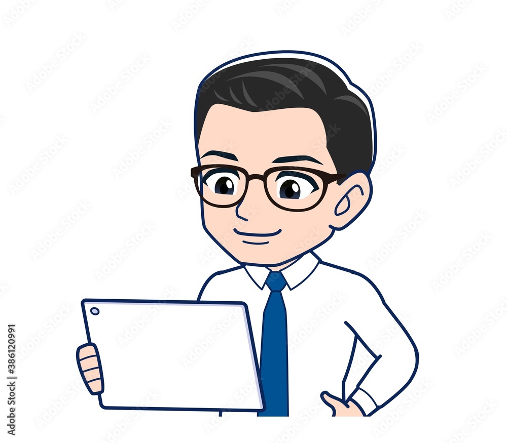 Young employee in a white shirt Young employee in a white shirt