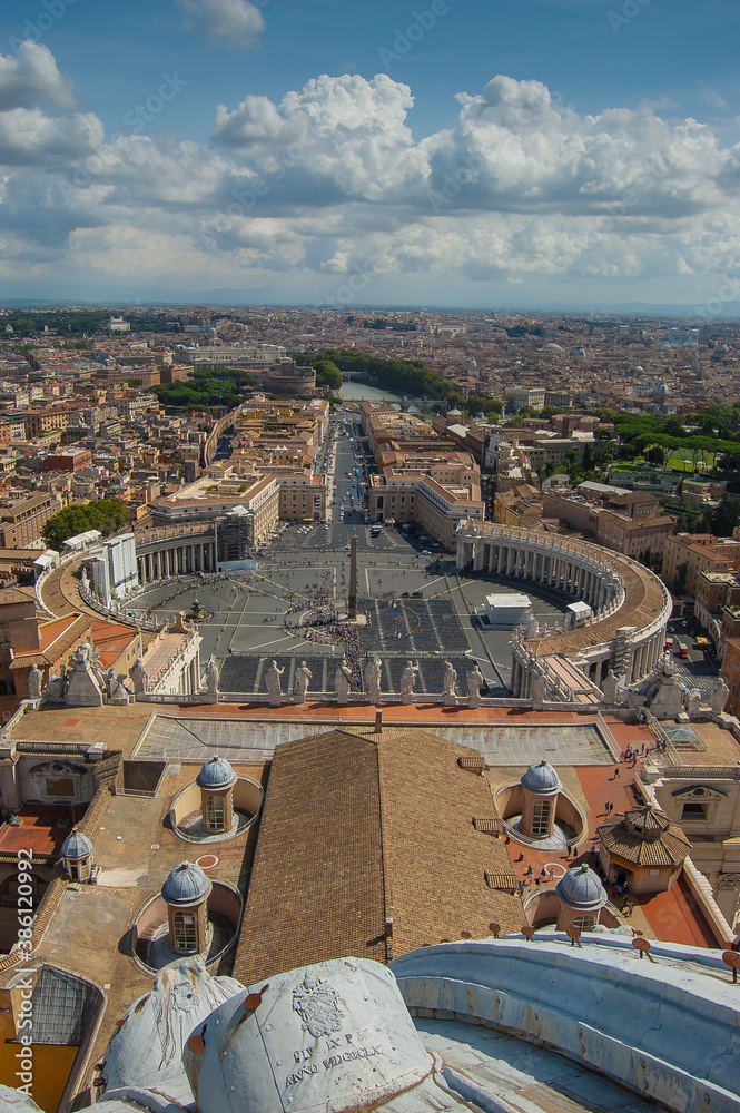 View from the top of St Peters in Rome