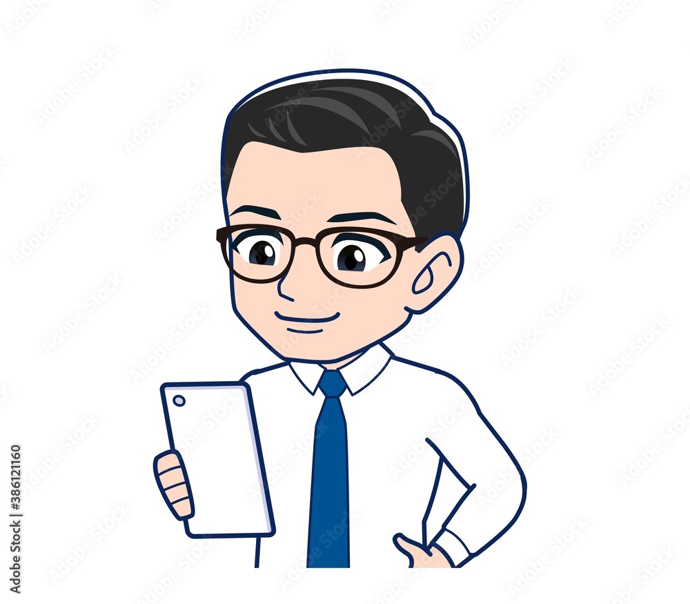 Young employee in a white shirt Young employee in a white shirt