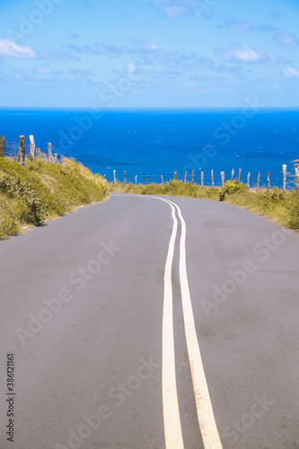 Beautiful country seaside road, West Maui coastline, Hawaii