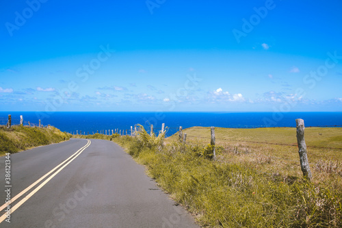 Beautiful country seaside road  West Maui coastline  Hawaii