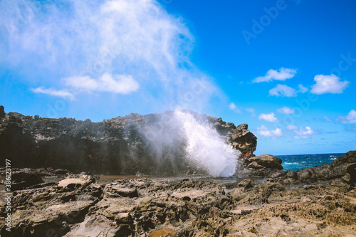 Nakalele Blowhole, West Maui coast, Hawaii 