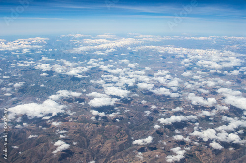 Fototapeta Naklejka Na Ścianę i Meble -  areal view of clouds and desert