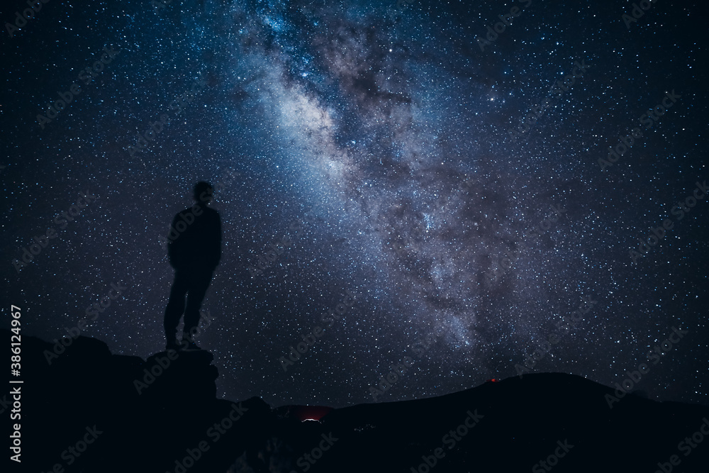 Starry Milky Way at Haleakala National Park, Maui, Hawaii Starry Milky Way at Haleakala National Park, Maui, Hawaii
