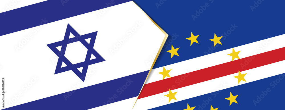 Israel and Cape Verde flags, two vector flags. Israel and Cape Verde flags, two vector flags.