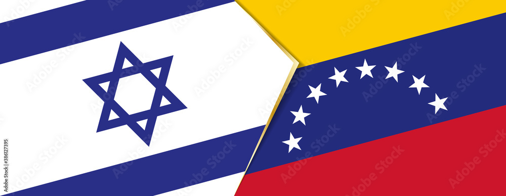 Israel and Venezuela flags, two vector flags. Israel and Venezuela flags, two vector flags.