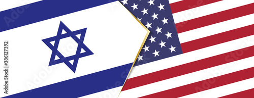 Israel and USA flags, two vector flags.