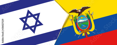 Obraz na płótnie Israel and Ecuador flags, two vector flags.