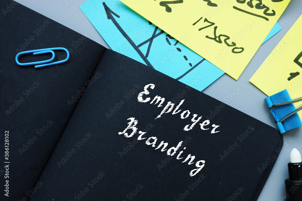 Business concept about Employer Branding with phrase on the page. Business concept about Employer Branding with phrase on the page.