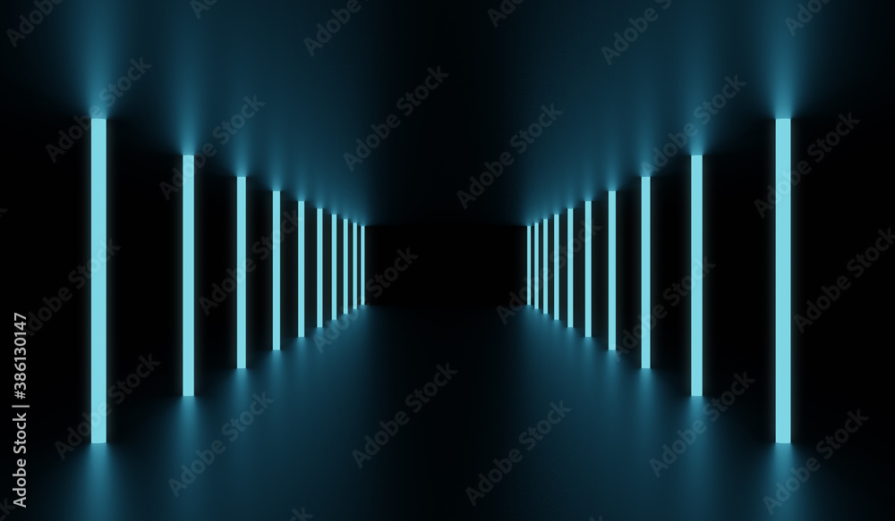 3d rendering of blue vertical glowing neon lines. For corporate presentations and futuristic designs. 3d rendering of blue vertical glowing neon lines. For corporate presentations and futuristic designs.