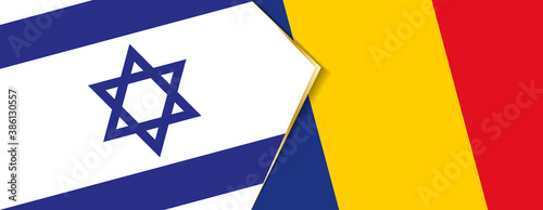 Israel and Romania flags, two vector flags.