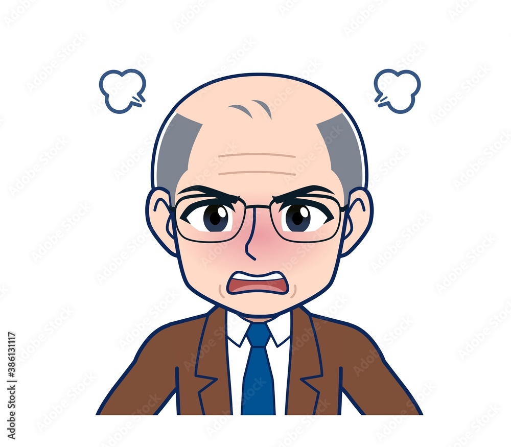 White-haired man in green short sleeves