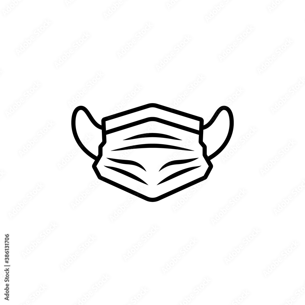 Protective medical mask, vector linear icon. Protective medical mask, vector linear icon.