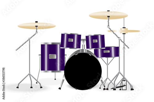 Purple drum set make a joyfulness.