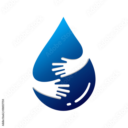 water and hand symbol
