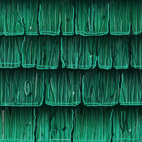 Slika na platnu Hand painted cartoon roof texture. Game asset seamless pattern.