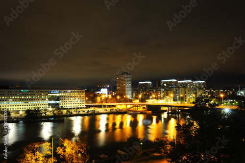 Night view of Merihaka  Helsinki  Finland