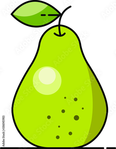 Colorful icon of green pears with dots on a white background