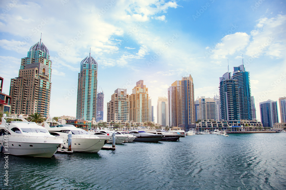 Fototapeta premium boats for tourism in Dubai