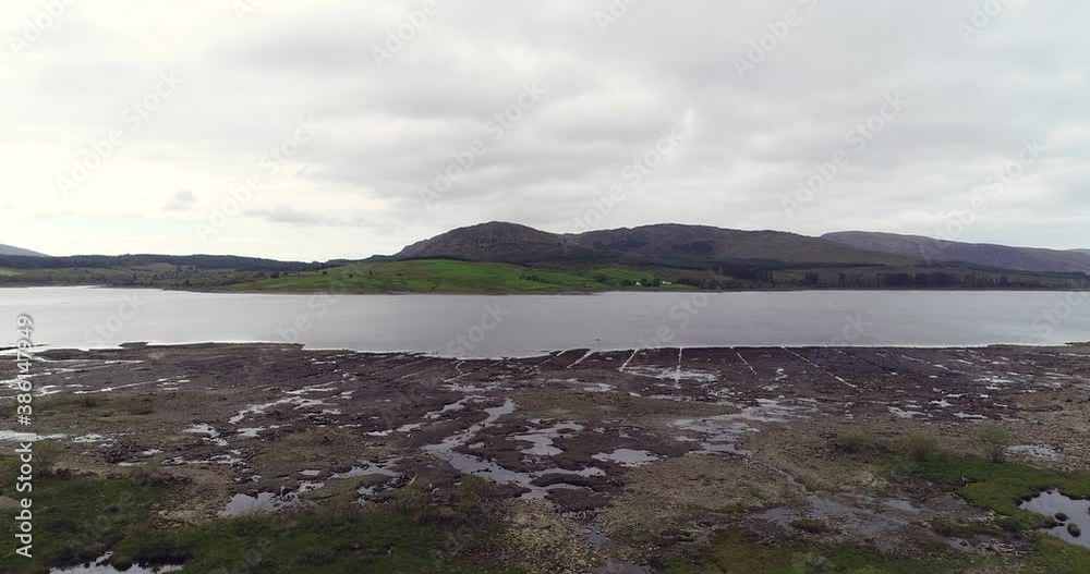 Aerial view of Clatteringshaws Loch - Galloway Forest Park Aerial view of Clatteringshaws Loch - Galloway Forest Park