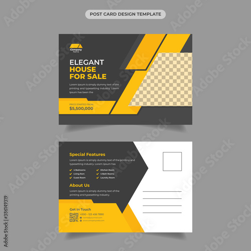 Real estate postcard design template