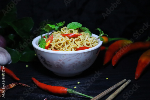 Instant noodles, a popular food of many people.