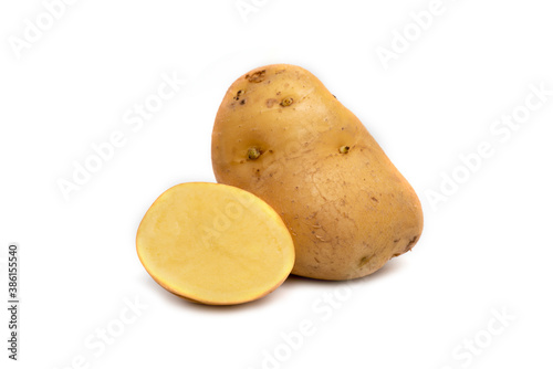 fresh potato isolated on white background.