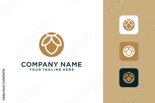 Pinecone logo line art
