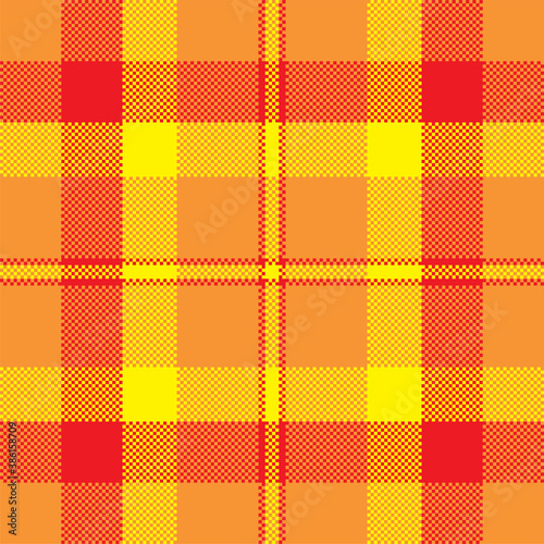 Pixel background vector design. Modern seamless pattern plaid. Square texture fabric. Tartan scottish textile. Beauty color madras ornament.