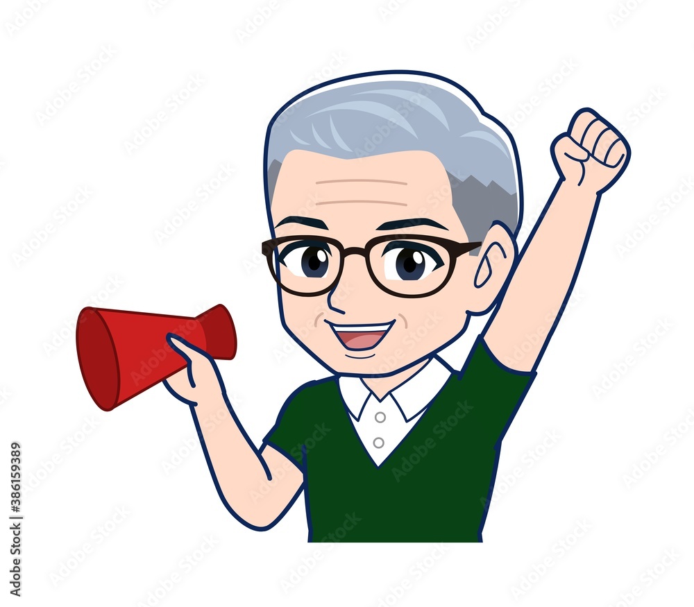 White-haired man in green short sleeves White-haired man in green short sleeves