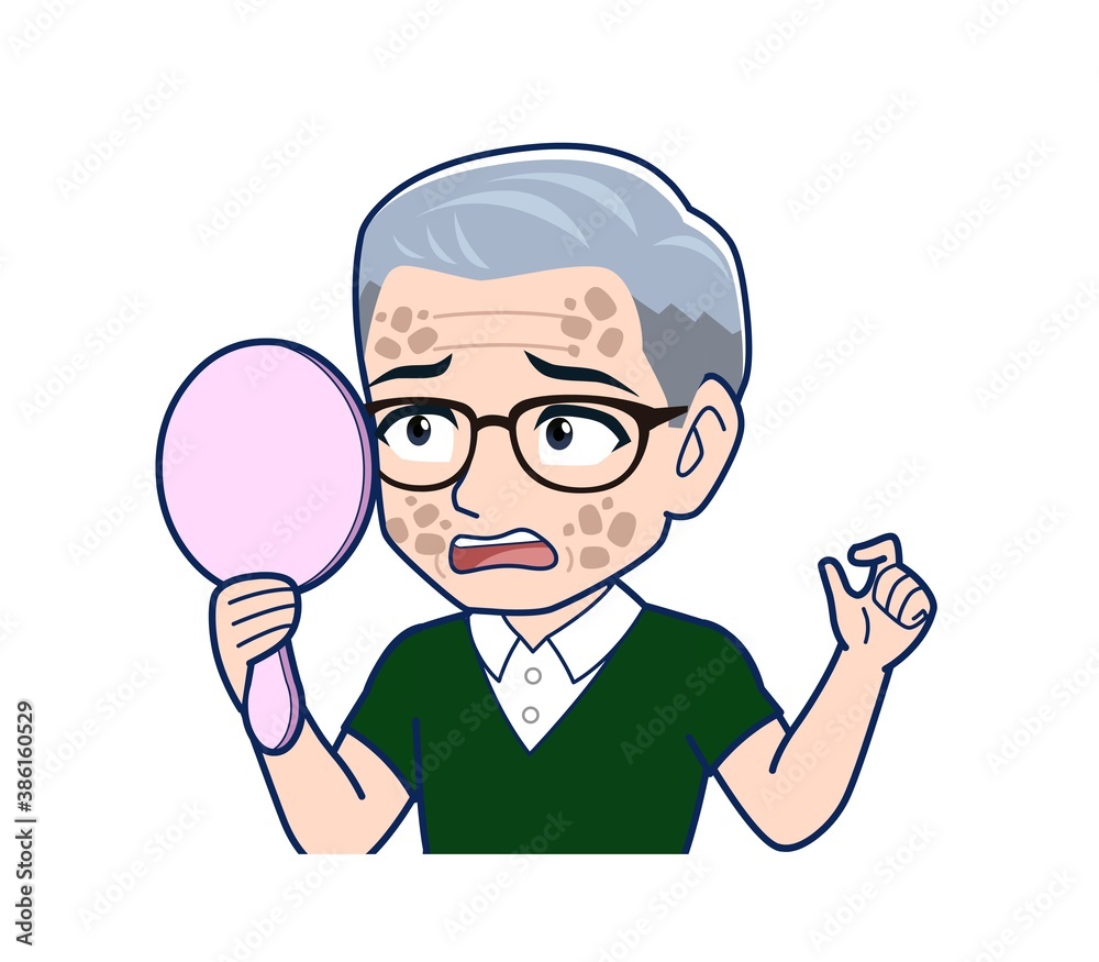 White-haired man in green short sleeves White-haired man in green short sleeves