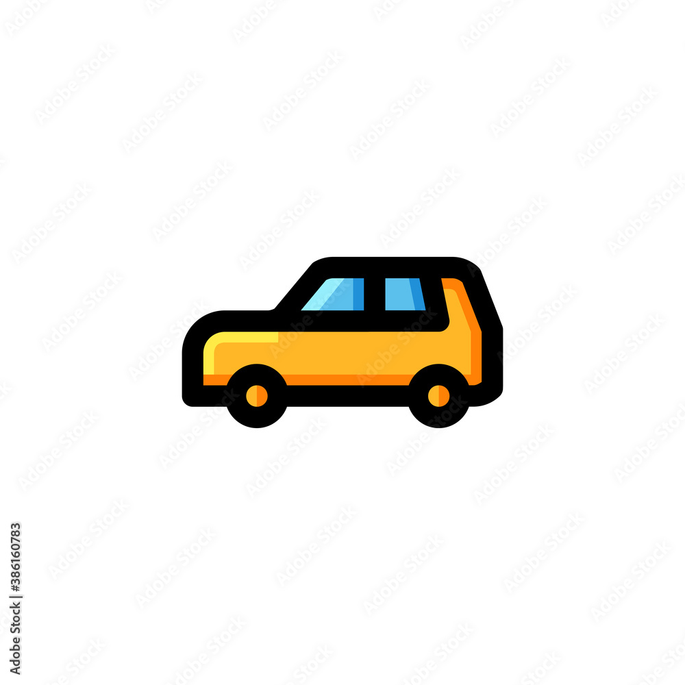 Jeep Icon Filled Outline Transportation Illustration Logo Vector

