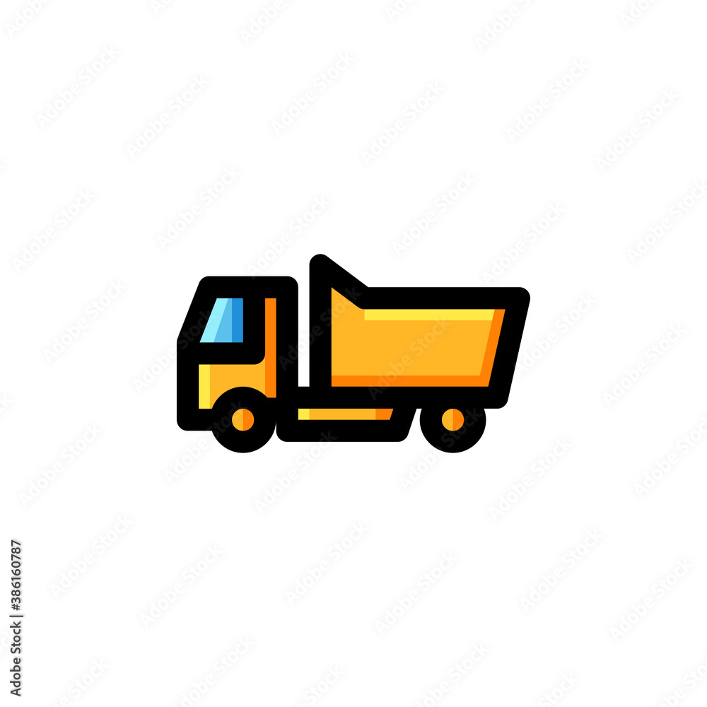 Truck Icon Filled Outline Transportation Illustration Logo Vector
