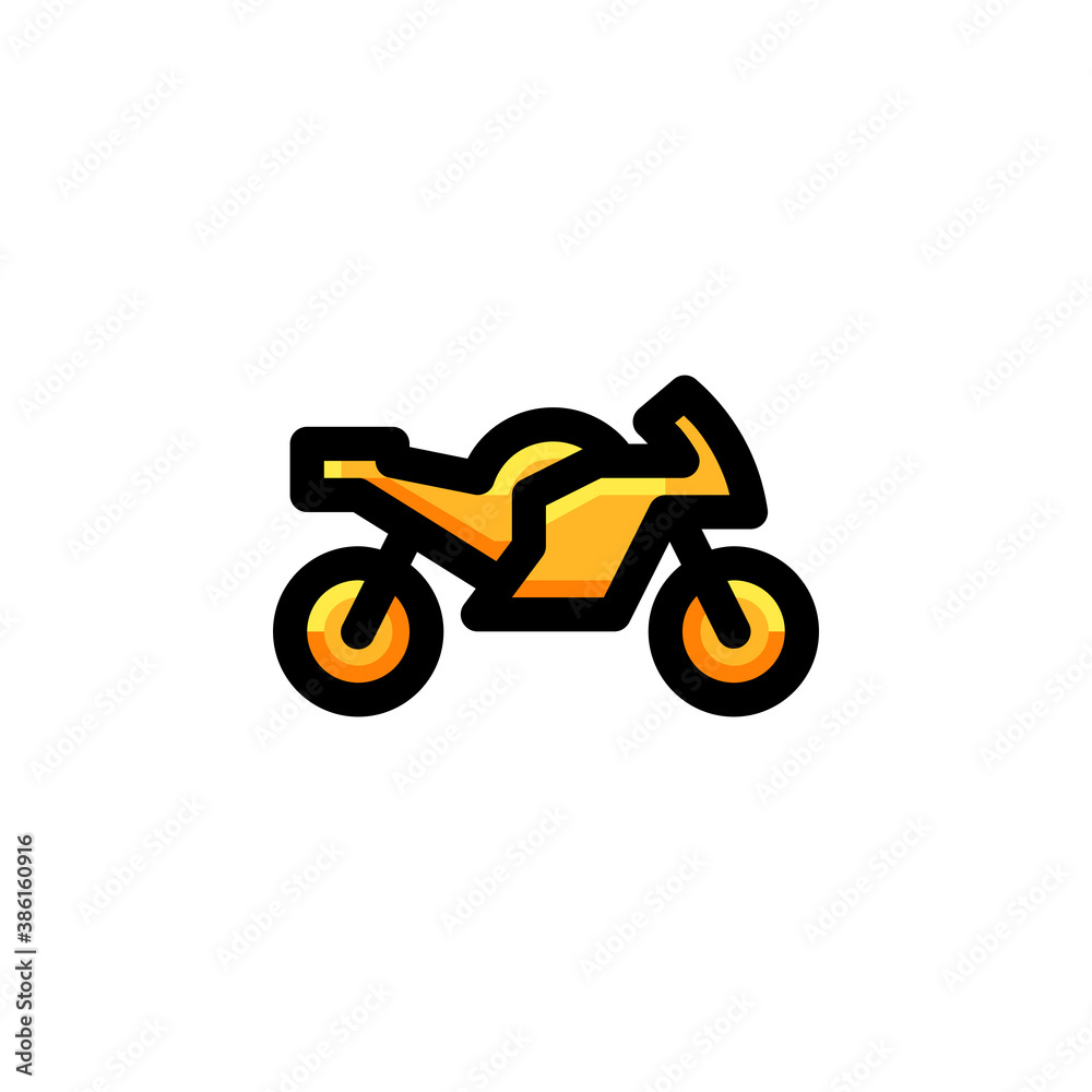 Fototapeta premium Motorcycle Icon Filled Outline Transportation Illustration Logo Vector 