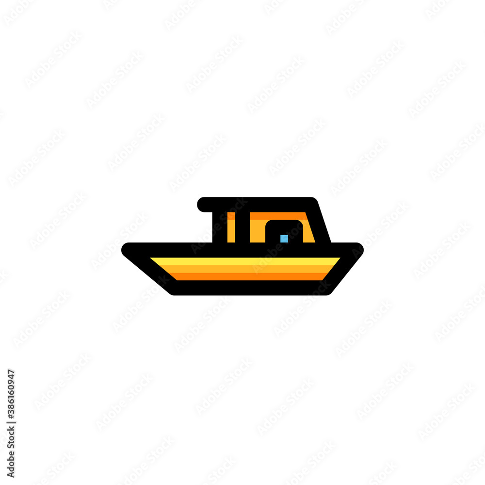 Boat Icon Filled Outline Transportation Illustration Logo Vector

