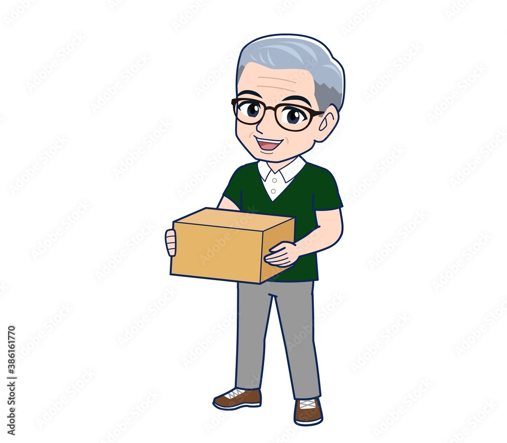 White-haired man in green short sleeves White-haired man in green short sleeves