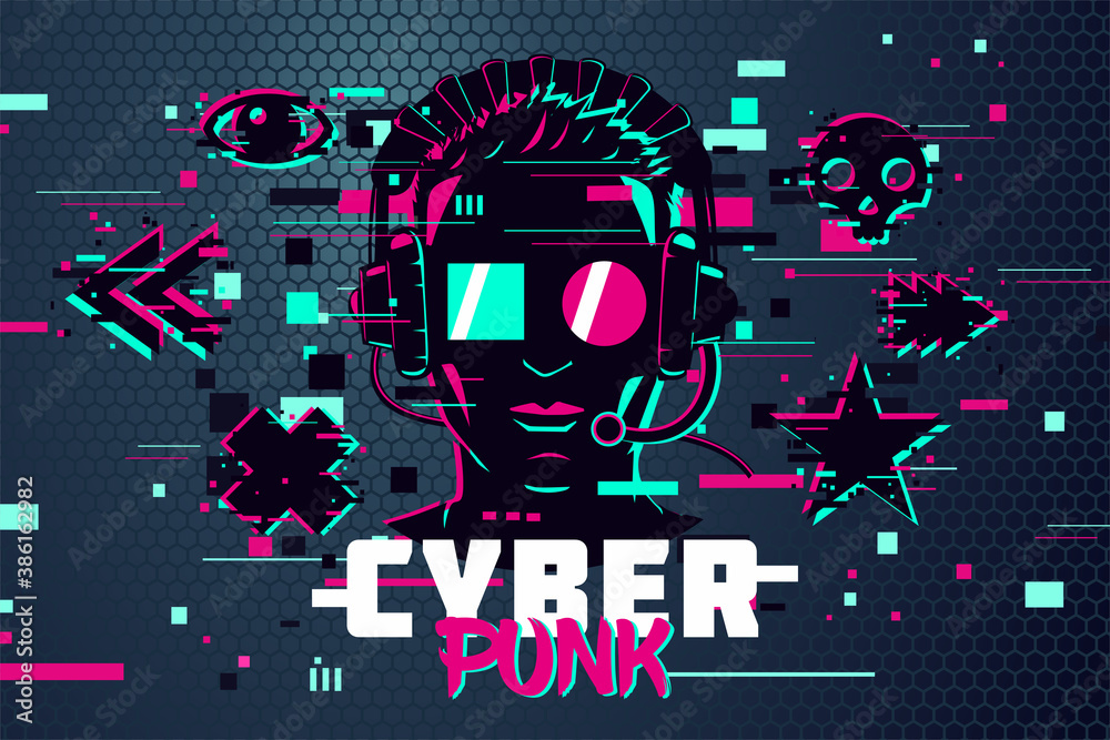 Game Team Emblem Set Glitch Style Vector Signs Cyber Punk Illustration Set  Virtual Reality Sport Icons Stock Illustration - Download Image Now - iStock