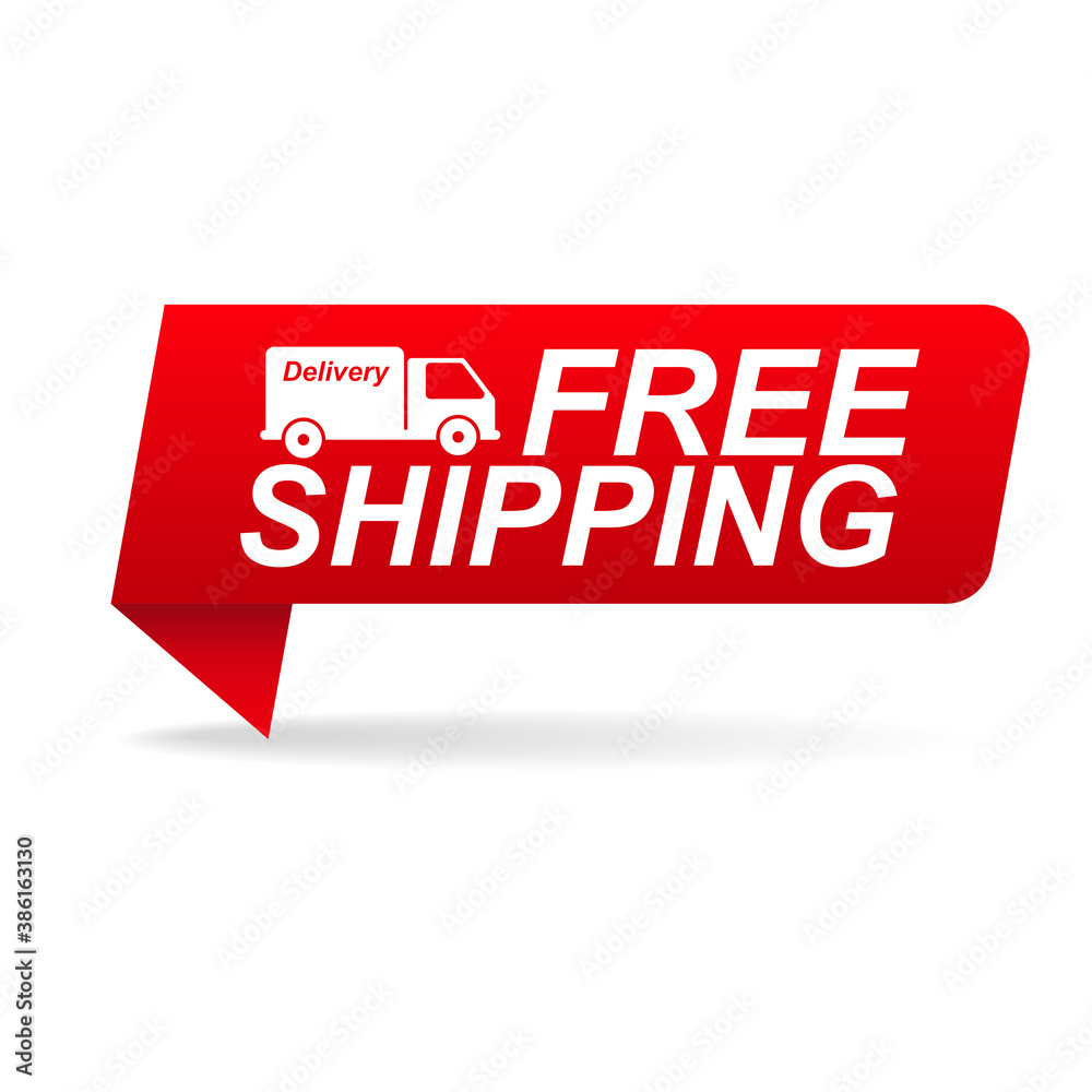 Free shipping red label isolated on white background vector illustration. Free shipping red label isolated on white background vector illustration.
