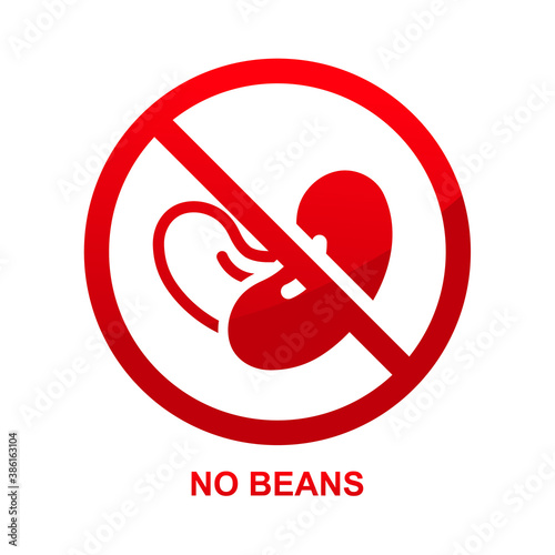 No beans sign isolated on white background vector illustration.