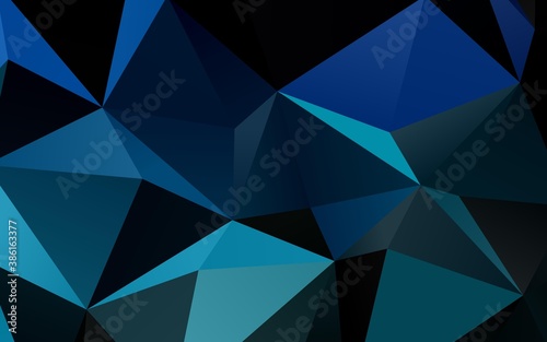 Light BLUE vector shining triangular pattern. © Dmitry