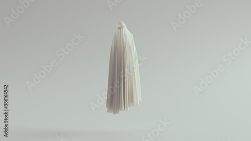 White Ghost Spirit Floating Tormented Pose 3d illustration