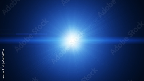 White Blue flare light beam explosion effect abstract background.
