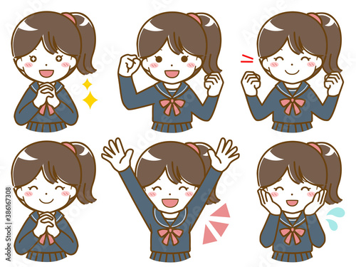 女子高生の楽しい表情