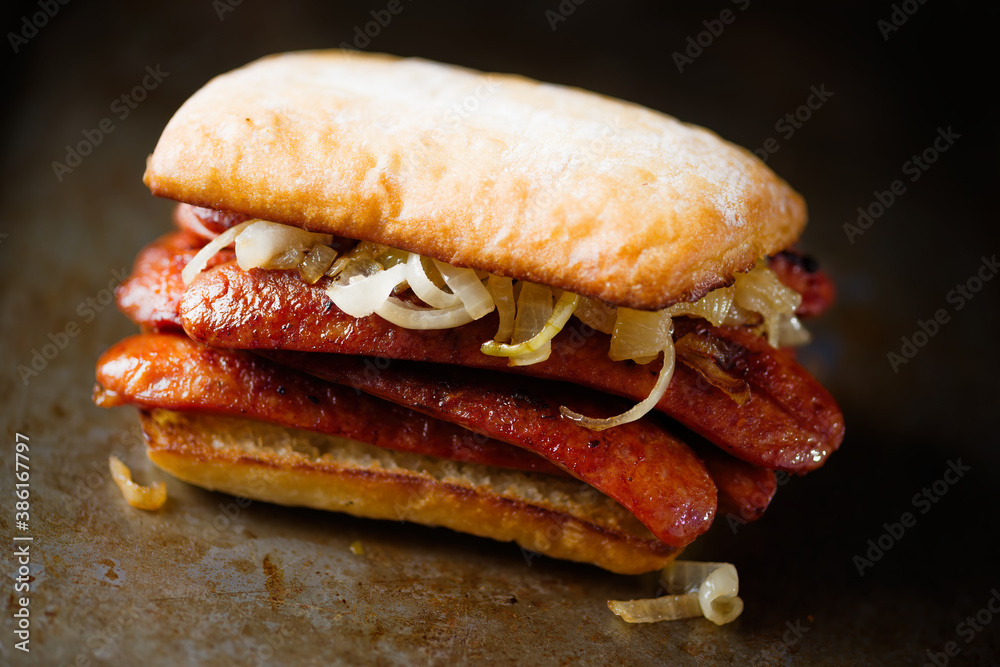 rustic argentine sausage sandwich