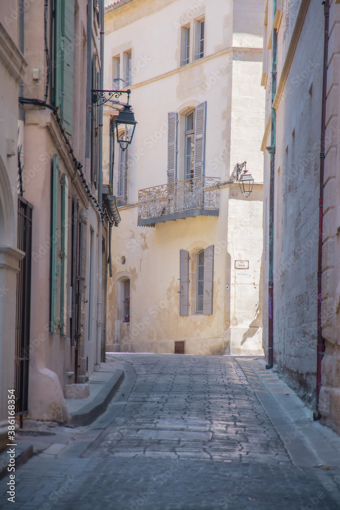 Arles Provence pink blue & yellow street